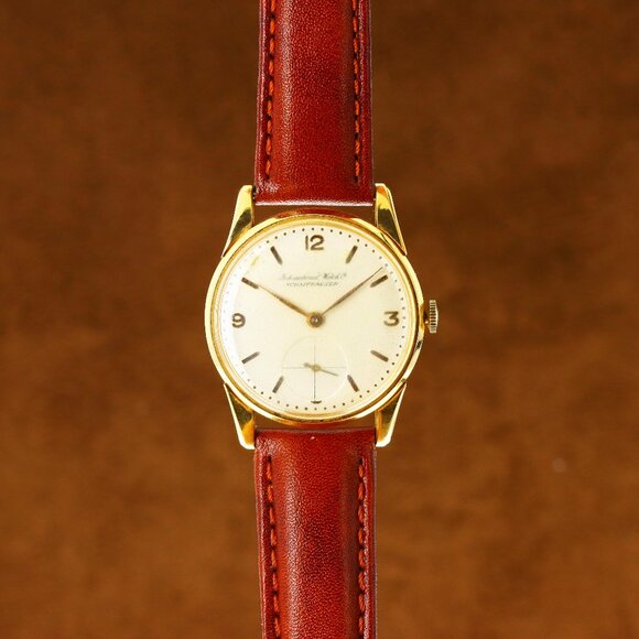 IWC Vintage Circa 1960s Manual Wind, Cream Dial - 18kt Yellow Gold on Strap - Picture 7 of 10